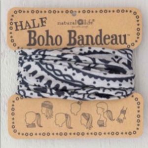 New Natural Life Boho Headband Bandeau Black/Cream